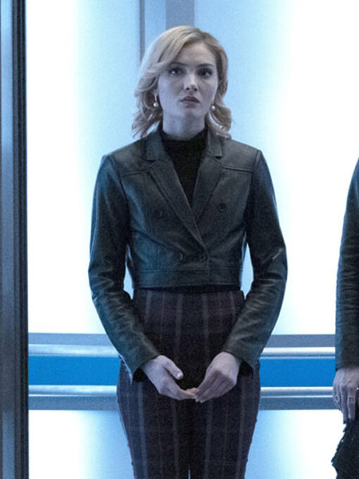 The Gifted Esme Frost Cropped Leather Blazer Jacket