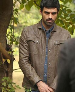 The Gifted Marcos Diaz Eclipse Brown Trucker Jacket Front