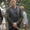 The Gifted Stephen Moyer Gray Suede Leather Blazer
