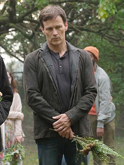 The Gifted Stephen Moyer Gray Suede Leather Blazer