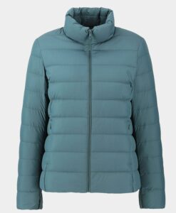 The Nest Fiona Bell Teal Zip up Jacket Front
