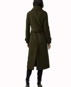 The Republic of Sarah Cooper Double Breasted Green Long Coat Back