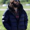Dr. Michael Morbius Blue Satin Puffer Hooded Jacket