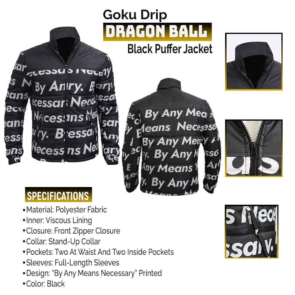 Goku Drip Jacket, Dragon Ball Z Drip Goku Puffer Jacket