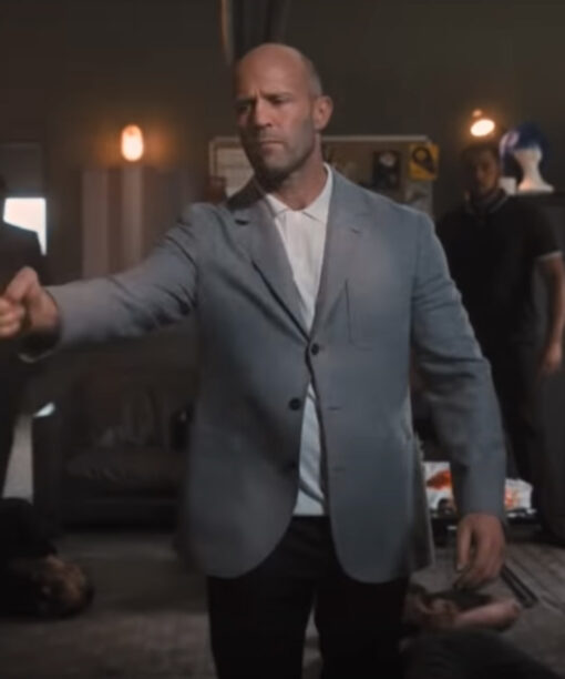 Jason Statham Wrath Of Man Grey Suiting Blazer