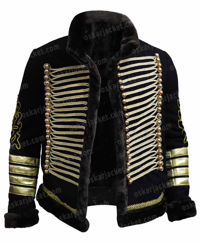 Jimi Hendrix Hussars Black Wool Military Jacket Front