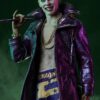 Joker Suicide Squad Crocodile Purple PU Leather Coat