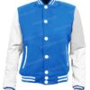 Mens Blue and White Varsity Letterman Jacket