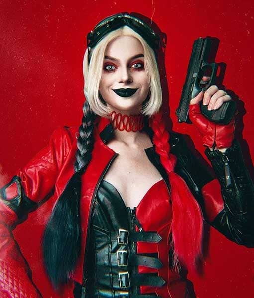 Suicide Squad 2 Margot Robbie Cropped Leather Jacket (1)