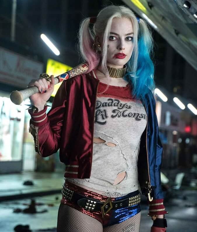 Suicide Squad Harley Quinn Satin Bomber Varsity Jacket