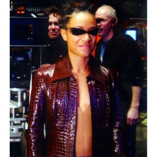 The Matrix 4 2021 Niobe Red Slimfit Leather Jacket Front