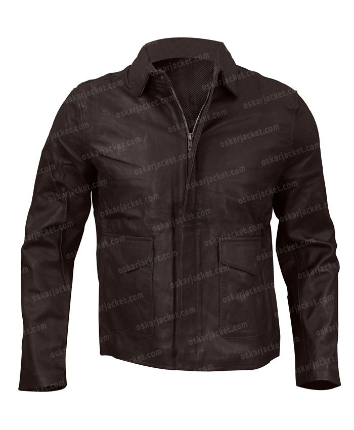Harrison Ford Indiana Jones Leather Distressed Brown Jacket | 42% OFF