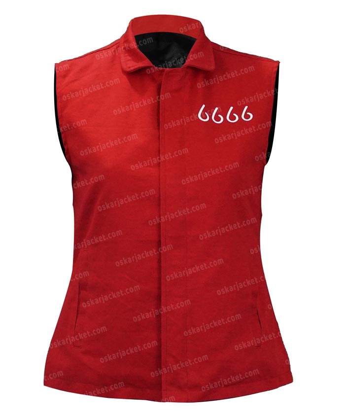 Kathryn Kelly Yellowstone 6666 Emily Red Cotton Vest Front