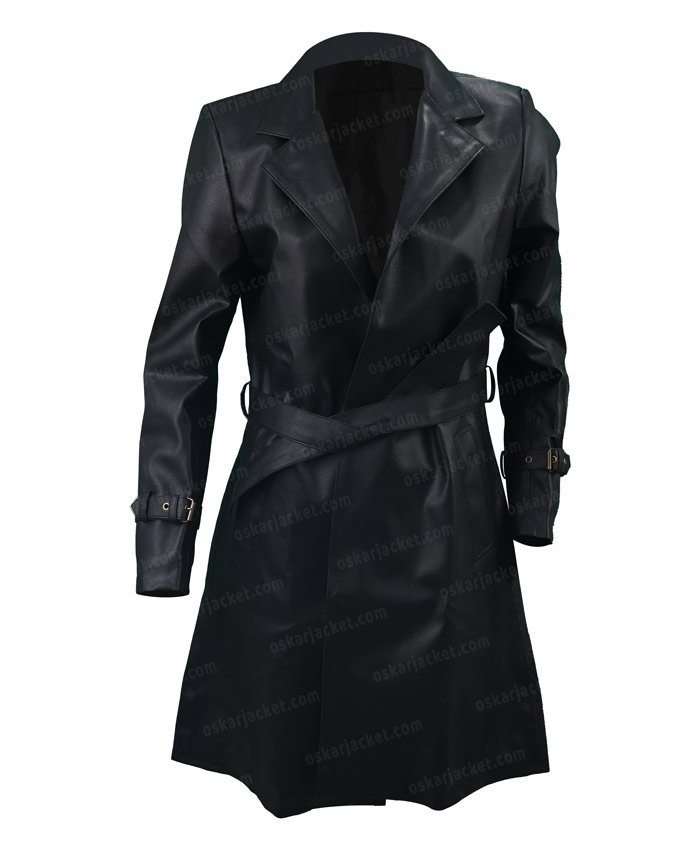 The Batman 2022 Selina Kyle Catwoman Black Robe Coat Front