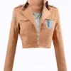 Attack On Titan Survey Corps Beige Cropped Jacket front