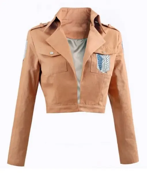 Attack On Titan Survey Corps Beige Cropped Jacket front