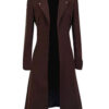Attack on Titan Eren Yeager Brown Long Wool Coat front