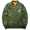 Survey Corps Attack On Titan Polyester Green Bomber Jacket front