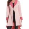 Alison Sudol Fantastic Beasts Pink Wool Coat front