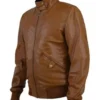 Boyd Holbrook Narcos Brown Bomber Leather Jacket front