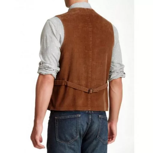 Eddie Redmayne Fantastic Beasts Brown Wool Vest back