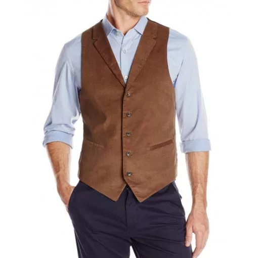 Eddie Redmayne Fantastic Beasts Brown Wool Vest front