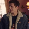 James Maguire Derry Girls Grey Suede Leather Jacket front