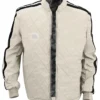 Le Mans Shelby Ford V Ferrari American Team White Quilted Jacket