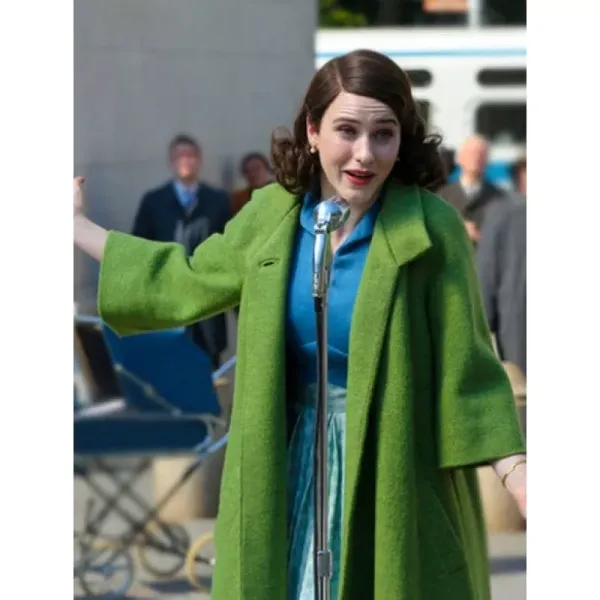 Mrs. Maisel Miriam Maisel The Marvelous Green Wool Coat front