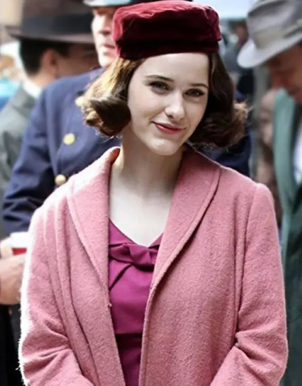 Mrs. Miriam Maisel The Marvelous Pink Wool Coat front