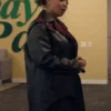 Robyn McCall The Equalizer Black Leather Coat side