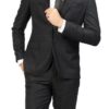 Men Single Breasted Suiting Fabric Wedding Black Dress Suit Front