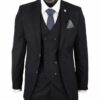 Mens 1920 Classic Wedding Dinner Black Pinstripe Prom Suit Front
