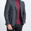 Mens Single Breasted Executive Plaid Suiting Fabric Blazer Front