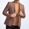 Mens Single Breasted Two Buttons Suiting Fabric Blazer Jacket Front
