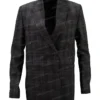 Nancy McKenna L.A.’s Finest Suiting Fabric Plaid Blazer Coat Front