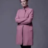 Sarah Gresham War of the Worlds Pink Wool Coat front