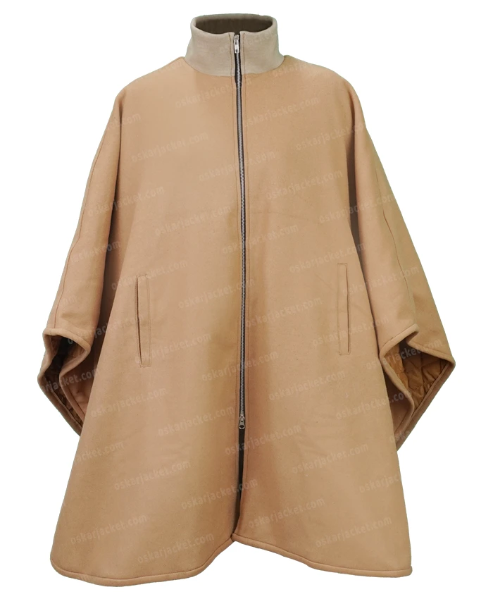 Sienna Miller Anatomy Of A Scandal Poncho Brown Wool Coat Image