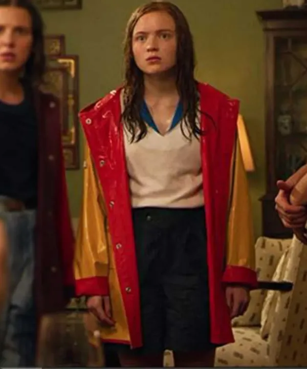 Stranger Things Max Mayfield Red and Yellow Coat front