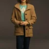 Stranger Things Nancy Wheeler Brown Wool Jacket front