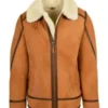 Top Gun B3 Bomber Shearling Fur Brown Leather Jacket front
