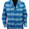 Yellowstone S04 Moses Brings Plenty Classic Blue Wool Coat Front