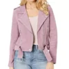 High School Musical Nini Pink Suede Leather Jacket front