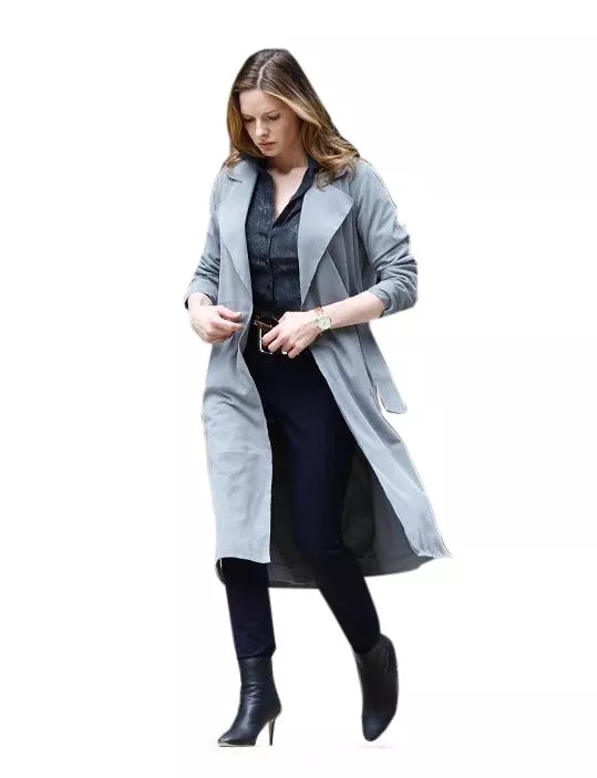 Rebecca Ferguson Mission Impossible Trench Gray Coat front