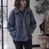 The In Between Joey King Women Grey Wool Jacket front