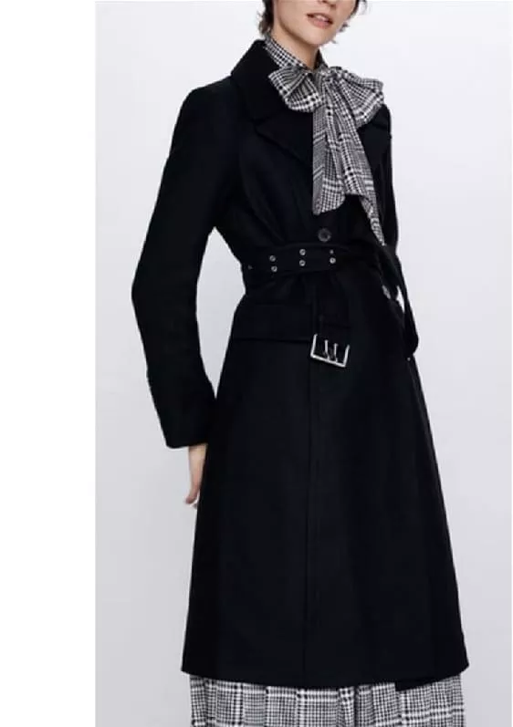 Batwoman Sophie Moore Black Belted Trench Coat front