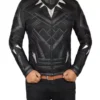 Black Panther Chadwick Costume Black Leather Jacket front os