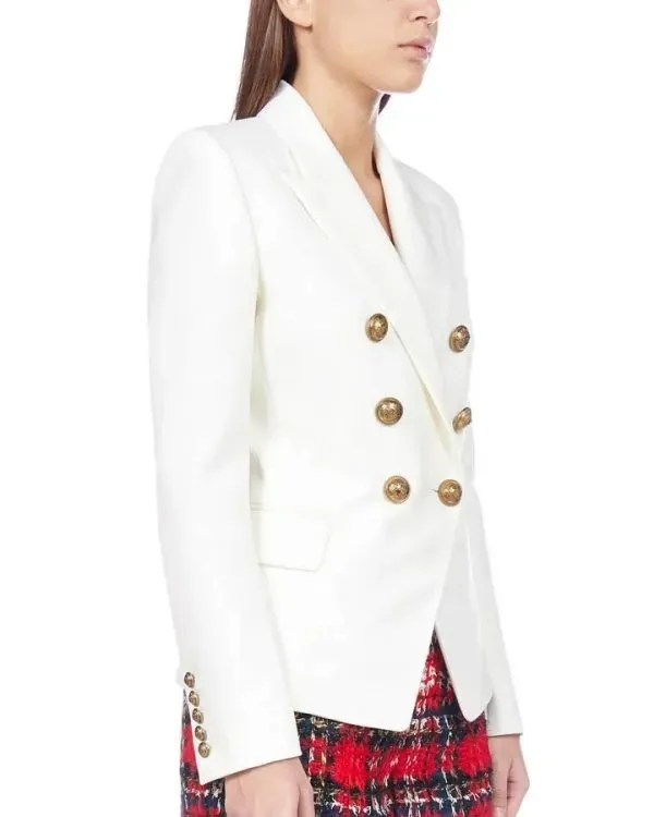 Hightown Renee Segna White Suiting Blazer Coat front