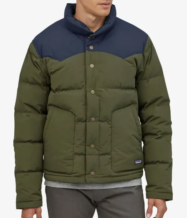 Tyler Locke and Key Green Polyester Puffer Jacket front