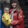 A Series Of Unfortunate Events Malina Weissman Red Leather Coat